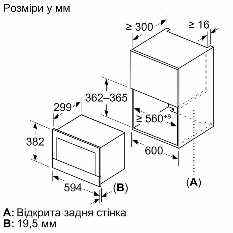 Мікрохвильова піч вбудована Bosch BFL7221W1