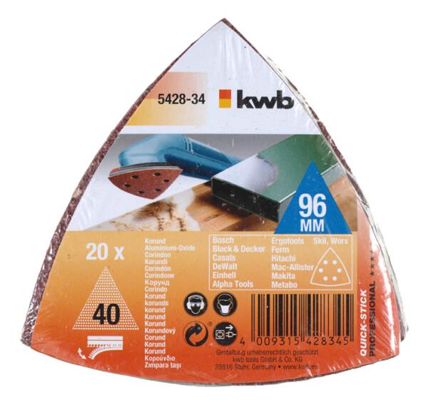 Шліфувальний лист KWB на дельта насадку P40 20 шт (542834)