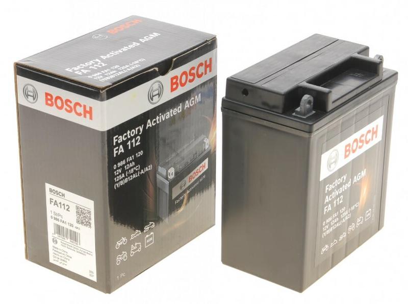 Мото акумулятор Bosch, 12Ah/125A (0 986 FA1 120)