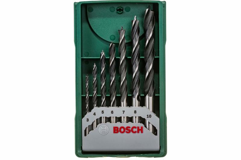 Набір свердел по по дереву Bosch Mini X-Line 3-10 мм, 7 шт. (2607019580)