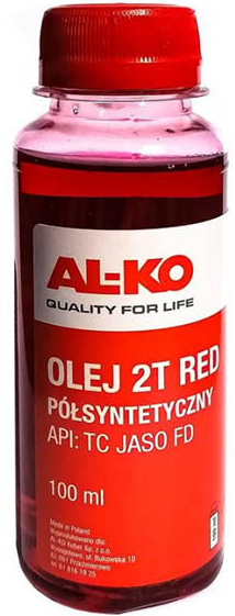 Олива для 2-тактних двигунів AL-KO RED JASO 2T FD, 0.1 л (113650)