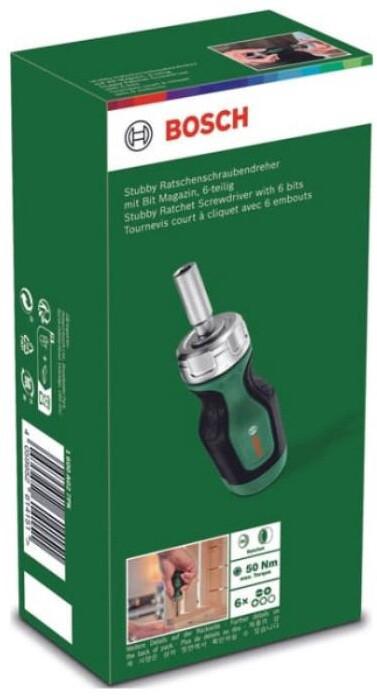 Викрутка з тріскачкою та набором біт 7 шт. Bosch (1600A032UY)