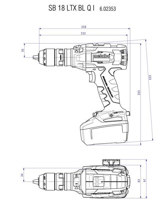 Акумуляторний ударний шурупокрут Metabo SB 18 LTX BL Q I LiHD 2x4.0 Ah (602353800)