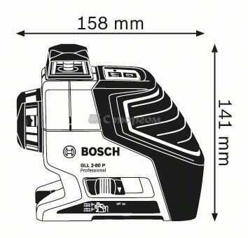 Лінійні лазери (будівник площин) Bosch GLL 2-80 P + BM1 в L-Boxx (0601063208)