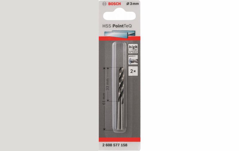 Свердло Bosch 2 HSS PointTeQ 3 мм, 2 шт (2608577158)