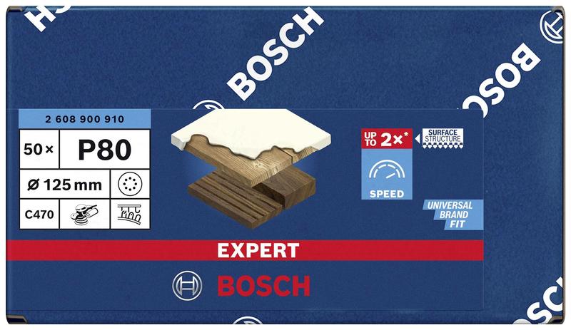 Шліфколо Bosch Hook Loop ExC470, S1261, G80, 125 мм, 50 шт. (2608900910)