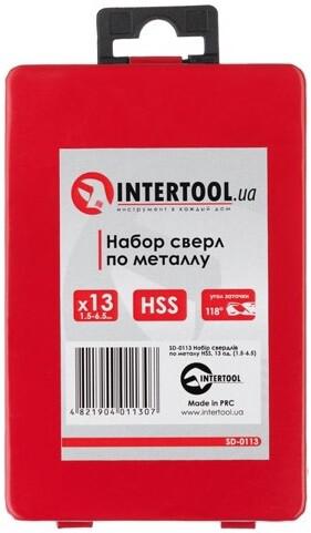 Набір свердел по металу Intertool HSS 13 шт (1.5-6.5) полірована сталь (SD-0113)
