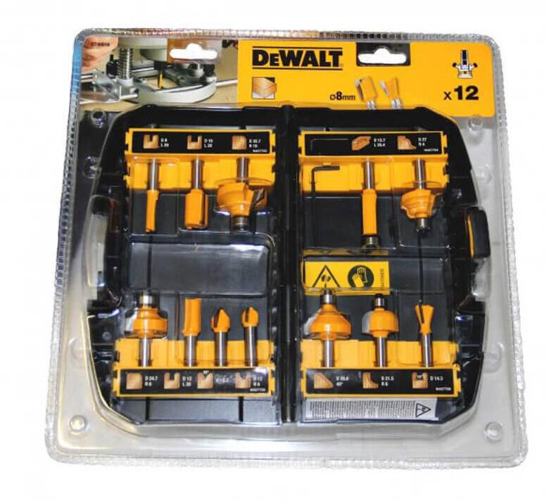Набір фрез для фрезерів DeWALT d8 мм 12 шт (DT90016)