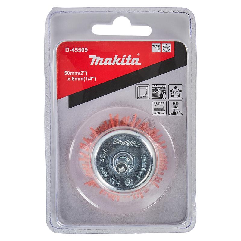 Нейлонова чашкова щітка Makita для грубої очистки 50х6 мм (D-45509)