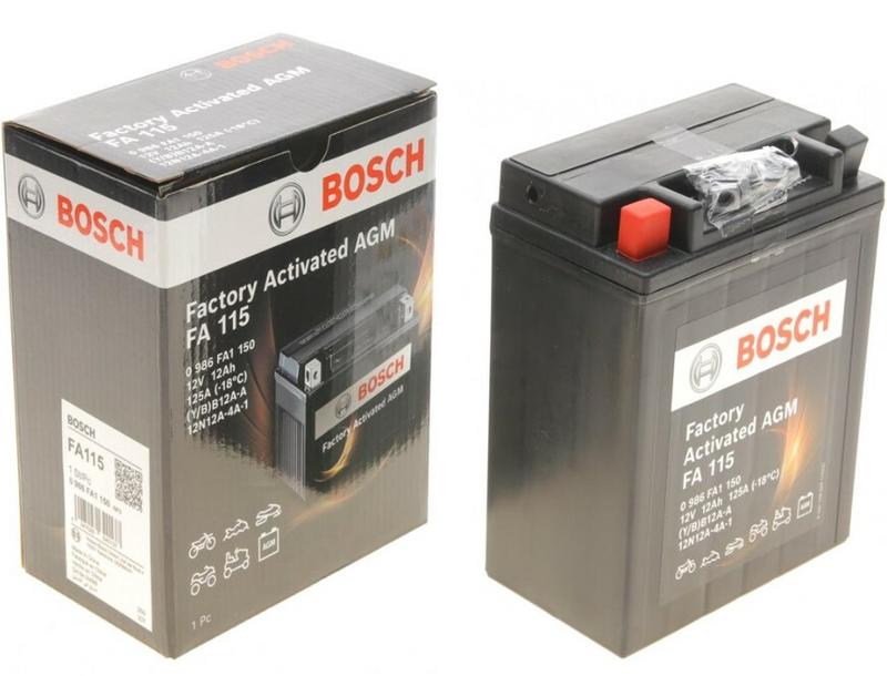 Мото акумулятор Bosch 6СТ-12 Аз (0 986 FA1 150)