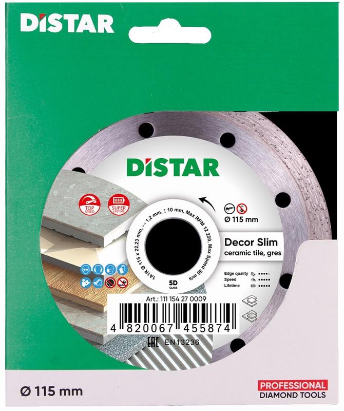 Алмазний диск Distar 1A1R 115x1,2x8x22,23 Decor Slim (11115427009)