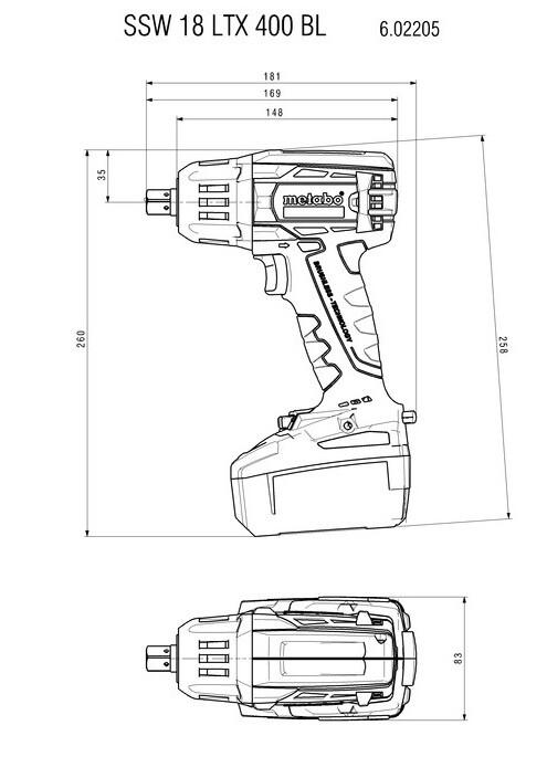 Акумуляторний ударний гайкокрут Metabo SSW 18 LTX 400 BL LiHD 3x4.0 Ah (602205940)