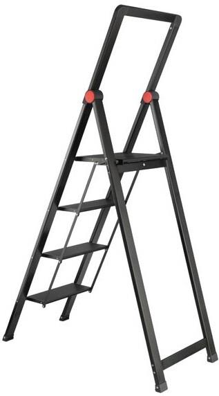 Драбина алюмінієва Intertool STORM "Black Slim" 4 ступені (LT-5004)