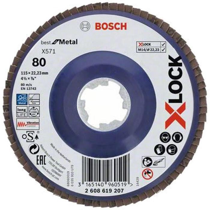 Диск пелюстковий Bosch X-LOCK Best for Metal X571, G80, 115 мм (2608619207)