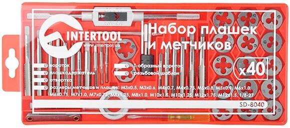 Набір мітчиків і плашок Intertool M3-M12, 40 од. (SD-8040)