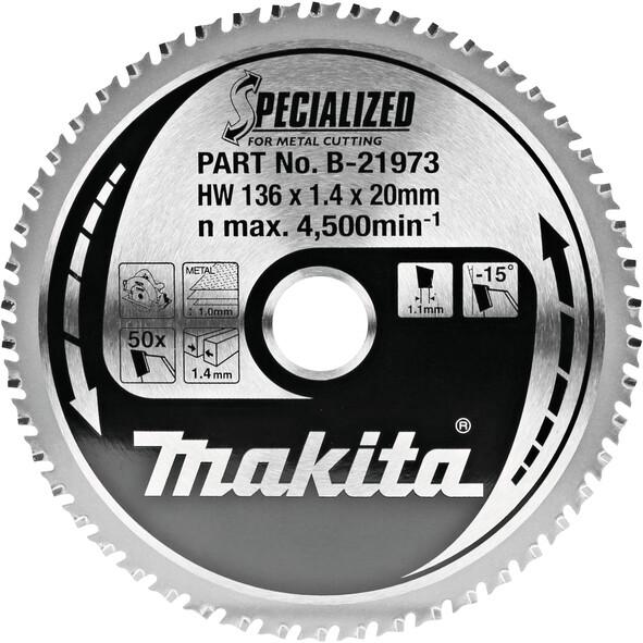 Пильний диск Makita Specialized по металу 136x20мм 50T (B-21973)
