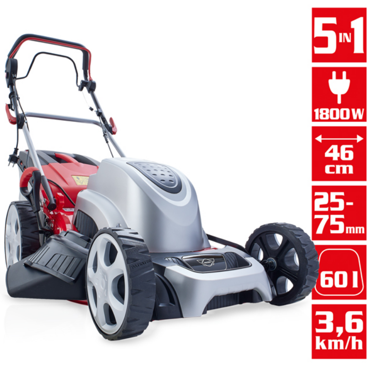 Самохідна електрична газонокосарка HECHT 1805 S 5 in 1