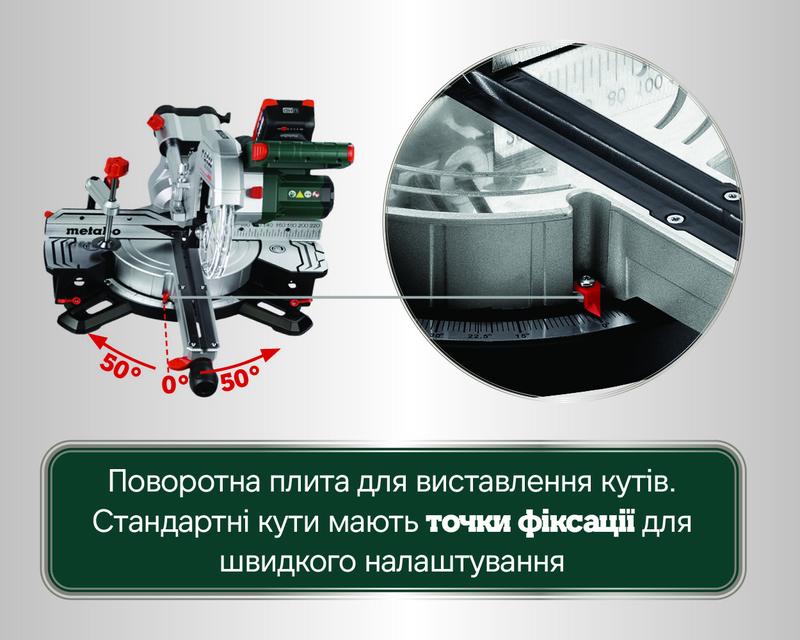 Акумуляторна торцювальна пила Metabo KGS 18 LTX BL 216 (614216650)