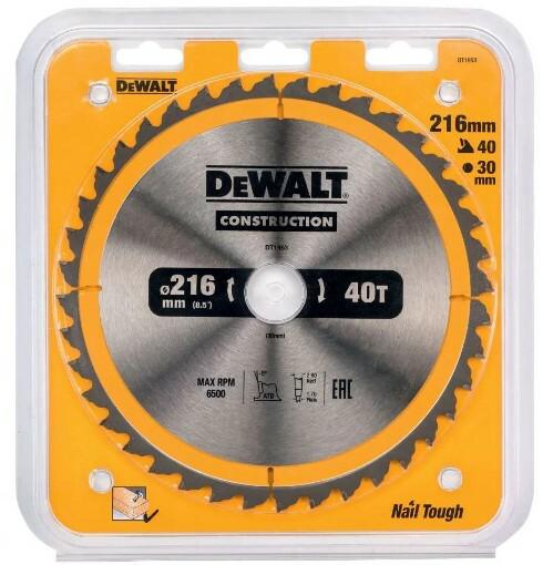 Диск пильний DeWALT DT1953, 216х30 мм, 40z