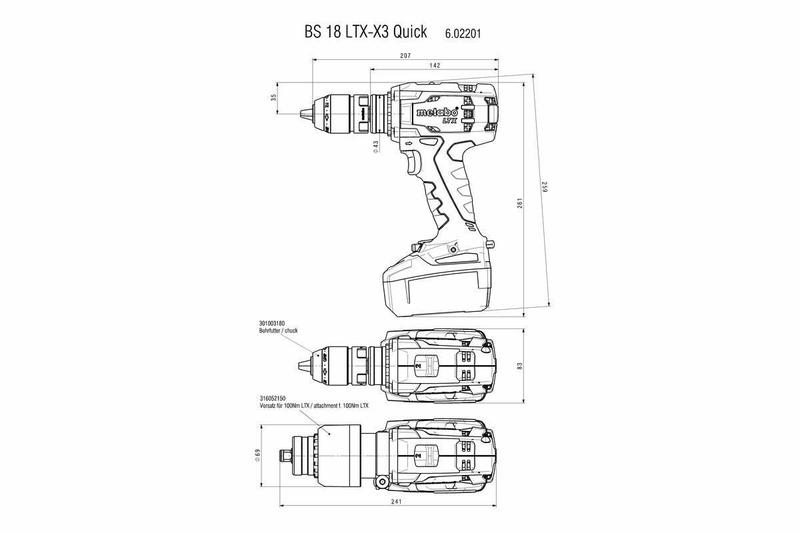 Акумуляторний дриль-шурупокрут Metabo BS 18 LTX-X3 Quick (602201500)