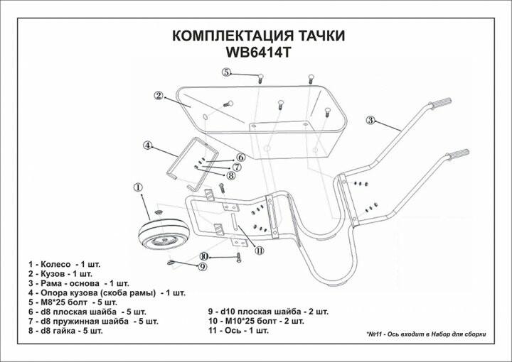 Тачка будівельна одноколісна FORTE WB6414T (31247)