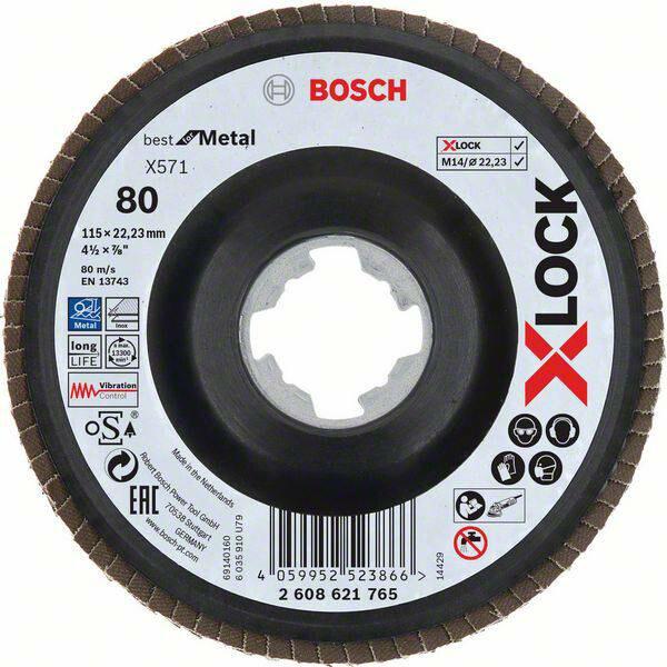 Диск пелюстковий Bosch X-LOCK Best for Metal X571, G80, 115 мм (2608621765)