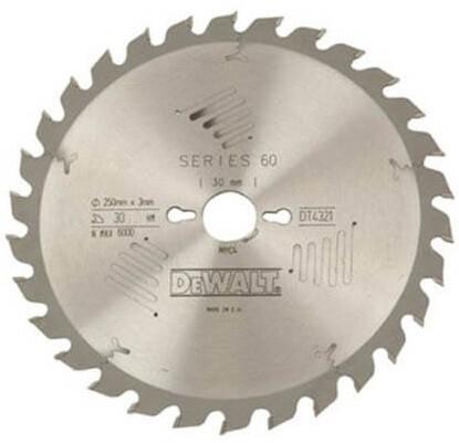 Диск пильний DeWALT 250х30мм 40 зубців універсальне! Застосування по деревіні (DT4322)
