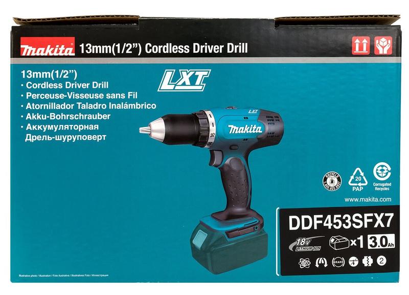 Акумуляторний дриль-шурупокрут Makita DDF453SFX7