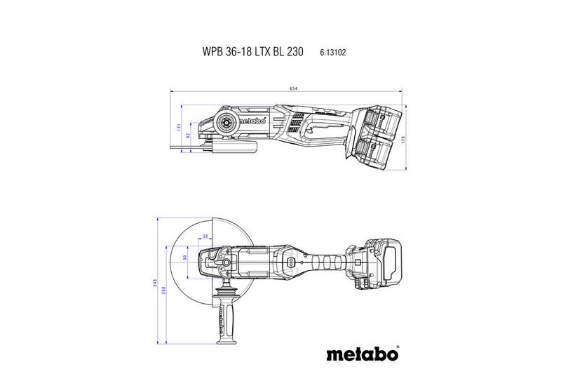 Кутова шліфувальна машина Metabo WPB 36-18 LTX BL 230 (613102810)