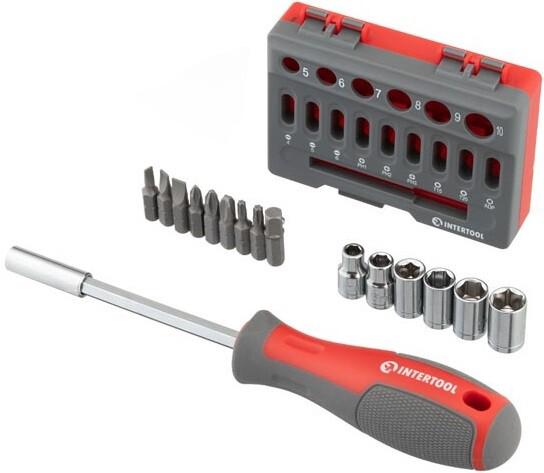 Викрутка Intertool з комплектом насадок 16 од (VT-3345)