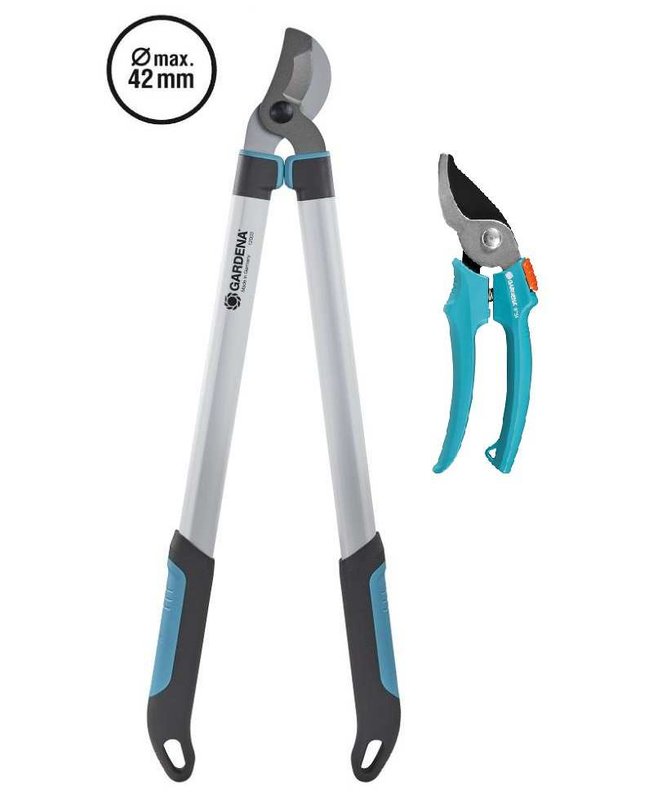 Сучкоріз для зелених гілок до 42 мм Gardena EasyCut 680 B і секатор до 18 мм Classic (12003-30)