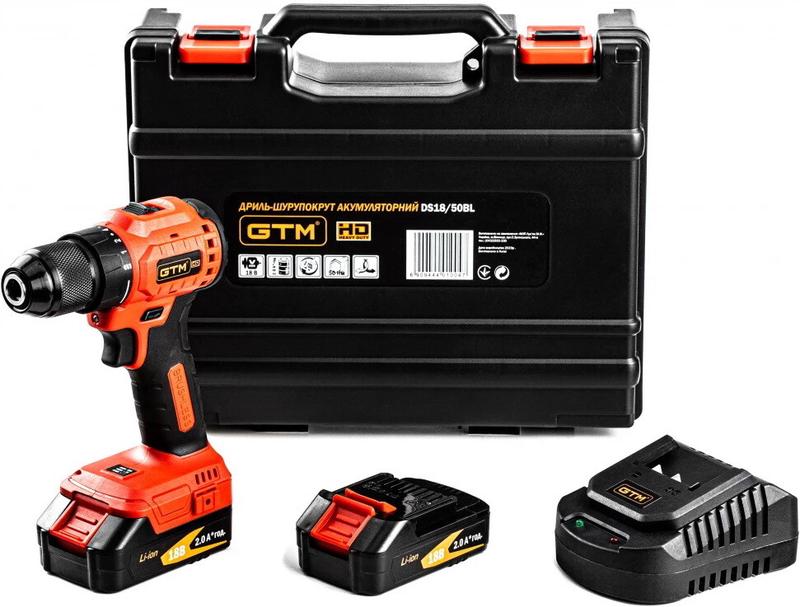 Акумуляторний дриль-шурупокрут GTM DS18/50BL (2897)