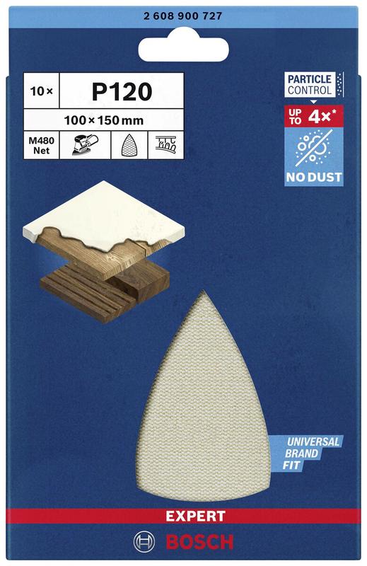 Шліфувальна сітка Bosch М480, K120, 100x150 мм, 10 шт. (2608900727)