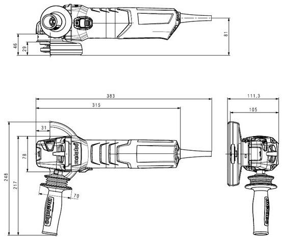 Болгарка КШМ Metabo WEP 17-125 Quick (600547000)