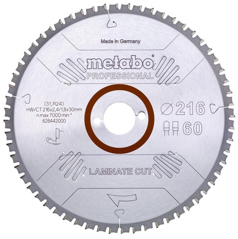 Пильний диск Metabo Laminate cut HW/CT 254х2.6/2x30, Z66 FZ/TZ 0 град. (628446000)