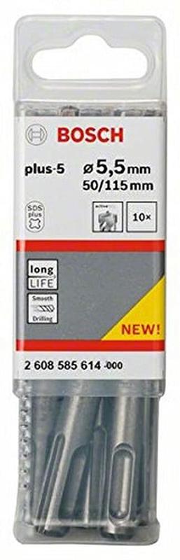 Бур Bosch SDS-Plus-5, 5.5x50x115 мм, 10 шт. (2608585614)