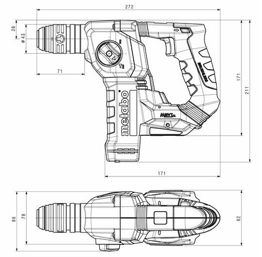 Акумуляторний перфоратор Metabo BH 18 LTX BL 16 АКБ 2,0 Ah, metaBOX (600324500)