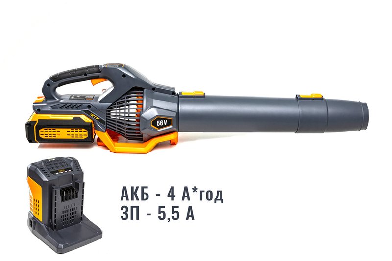 Повітродувка акумуляторна GTM AB56/1374BL KIT 56В, 1374 м3/год + АКБ 4 А*год і ЗП (AB56/1374BL-4Ah_KIT) 84086