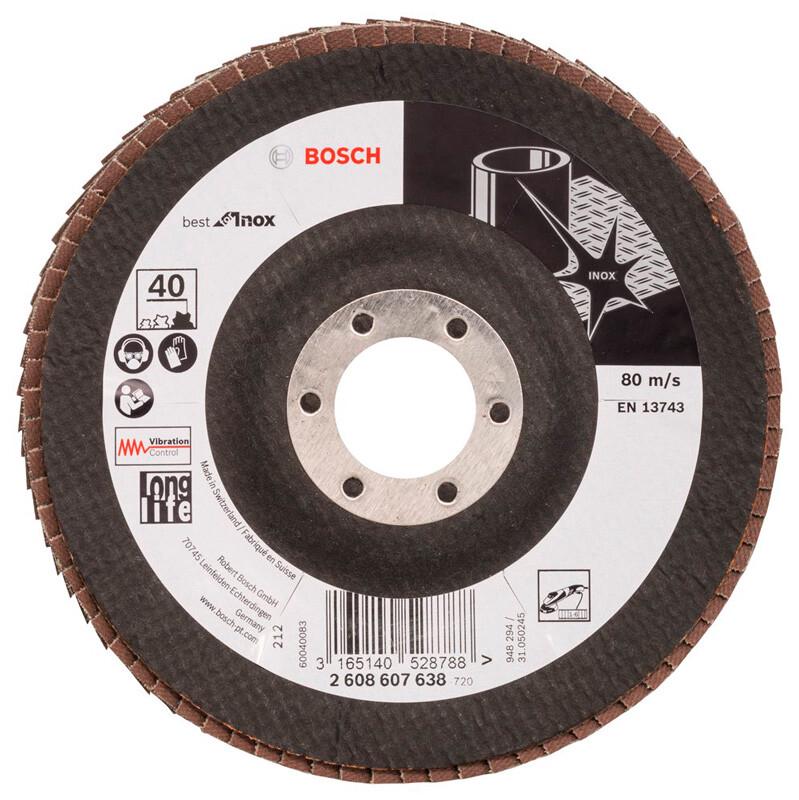 Пелюстковий шліфувальний круг Bosch X581 Best for Inox 125 мм K40 (2608607638)