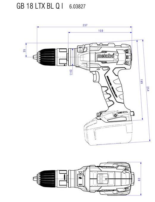 Акумуляторний шурупокрут Metabo GB 18 LTX BL Q I Каркас (603828890) (без акумулятора і ЗП)