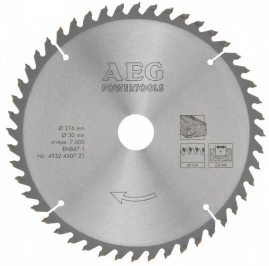 Диск пиляльний по дереву AEG 216х30 мм (4932430721)