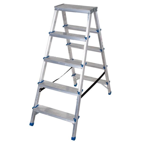 Двостороння алюмінієва драбина VIRASTAR Comfort 2x5 ступенів DR150ALDD5