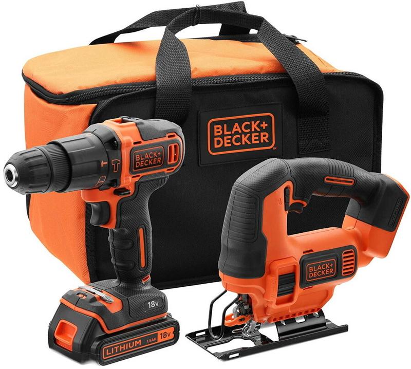 Набір з двох інструментів Black Decker 18 В XR 1.5 Ач 4.56 кг (BCK22S1S)