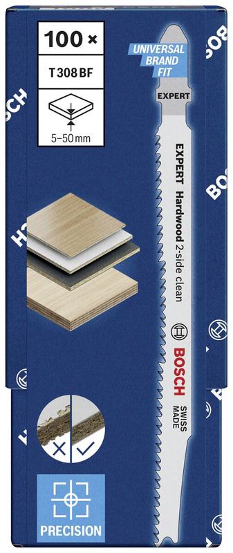 Пилочки по дереву Bosch HardWood JSB, T 308 BF, 100 шт. (2608900546)