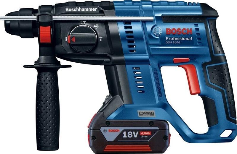 Акумуляторний перфоратор + набір свердел Bosch GBH 180-LI Professional (0615990M33)