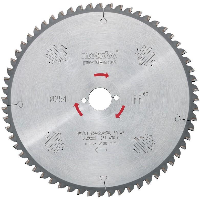 Пильний диск Metabo 250х2,8/1,8х30, Z = 60WZ2NL TS/PK./MULTI (628049000)
