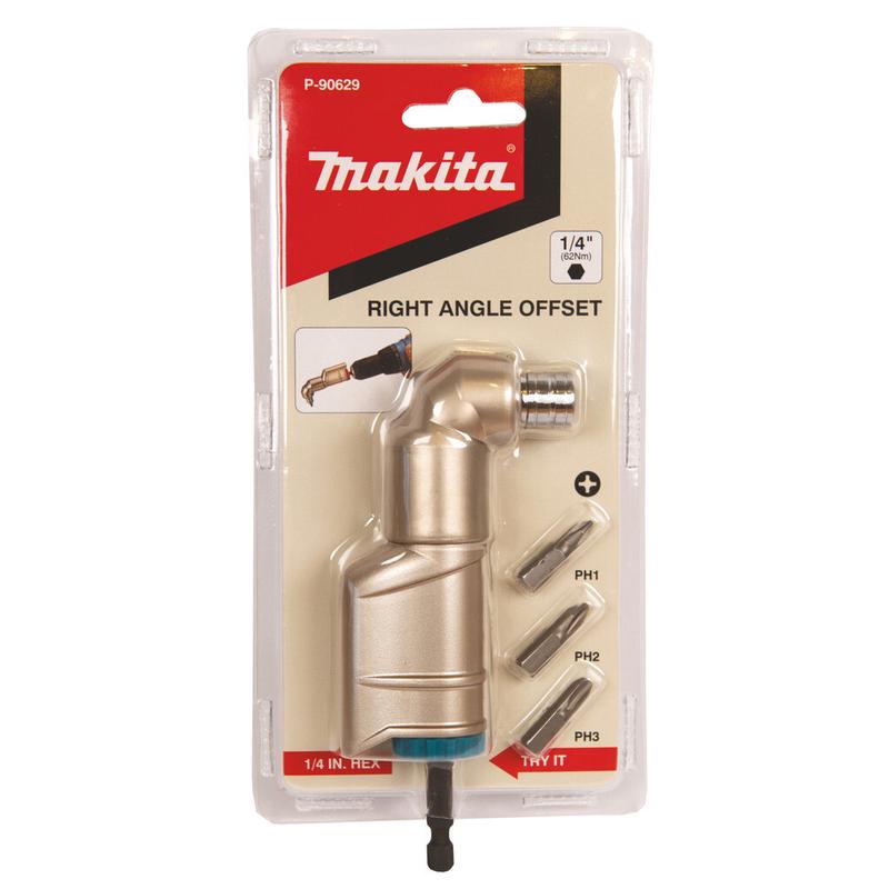 Кутова насадка для дрилю-шурупокрута з бітами Makita (P-90629)