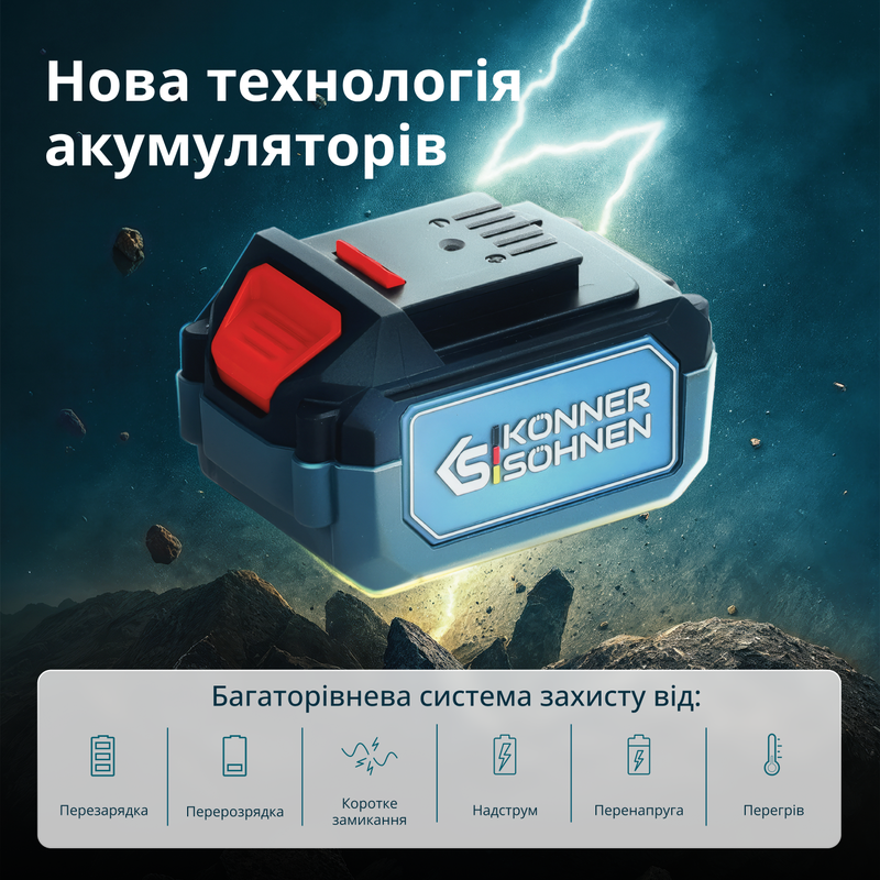 Акумуляторний секатор Konner&Sohnen KS CPS20V-32 CASE PLUS