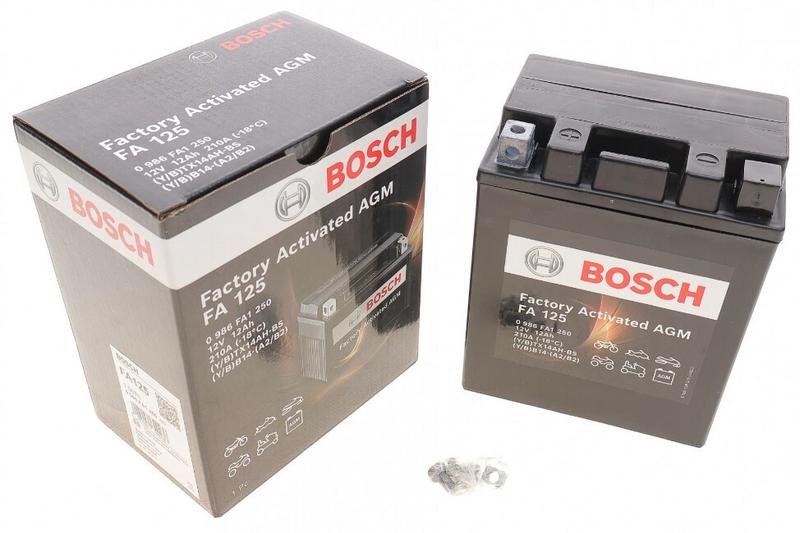 Мото акумулятор Bosch, 12Ah/210A (0 986 FA1 250)