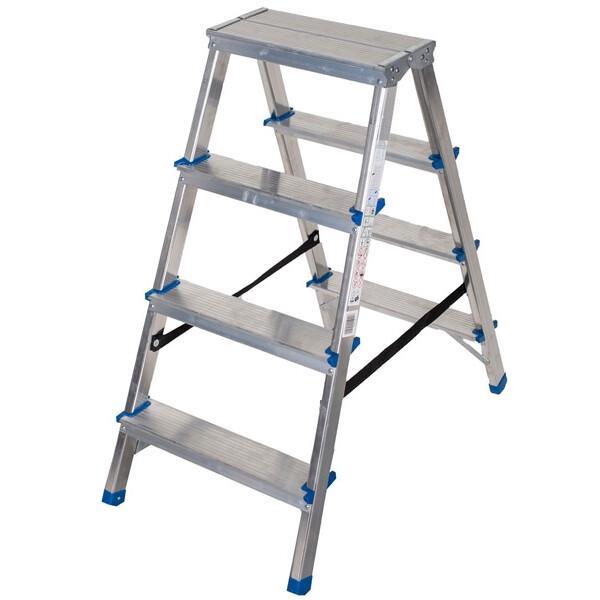 Двостороння алюмінієва драбина VIRASTAR Comfort 2x4 ступенів DR150ALDD4